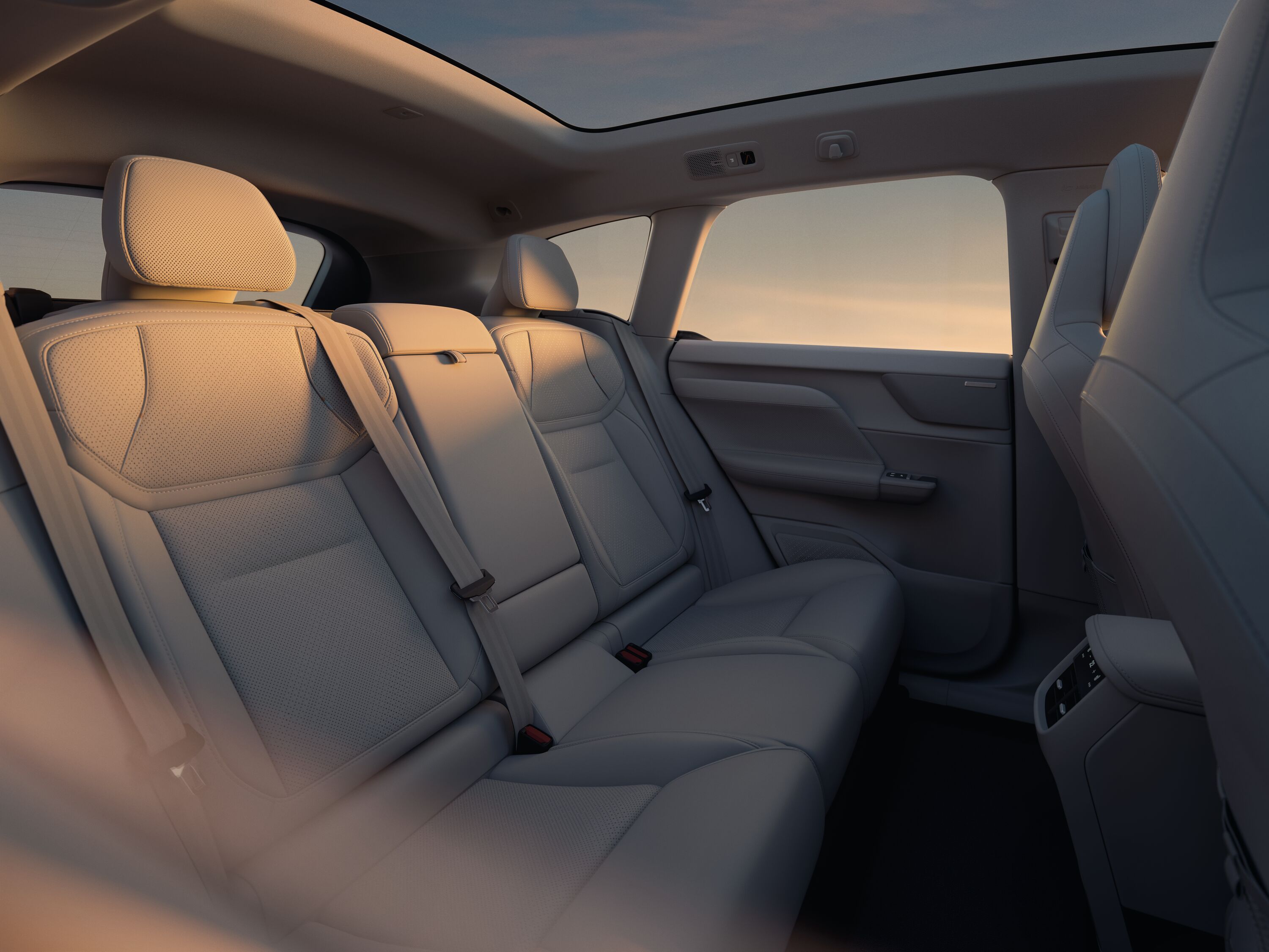 Volvo EX60 interiör - baksäte