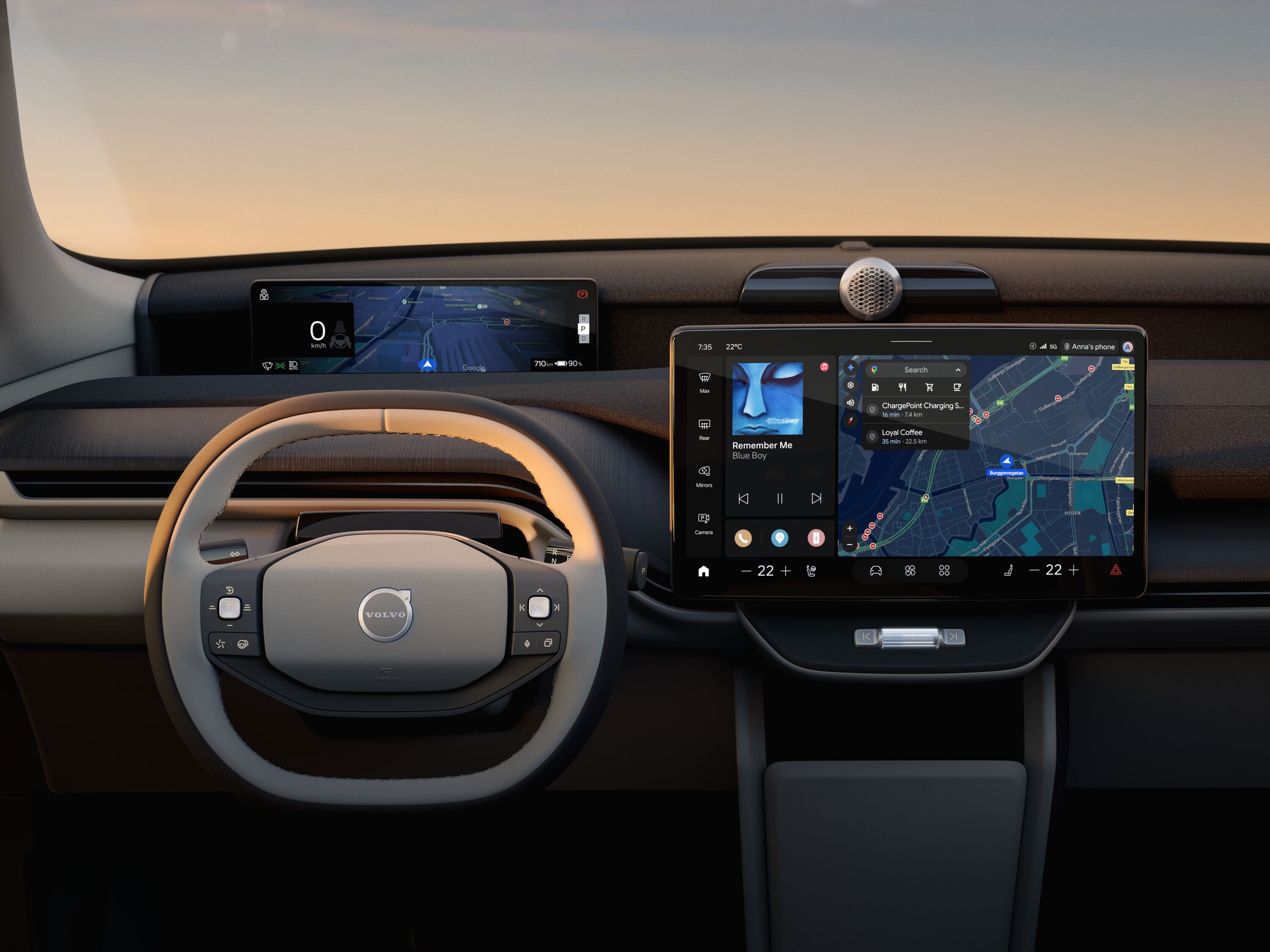 Volvo EX60 - ratt och center display